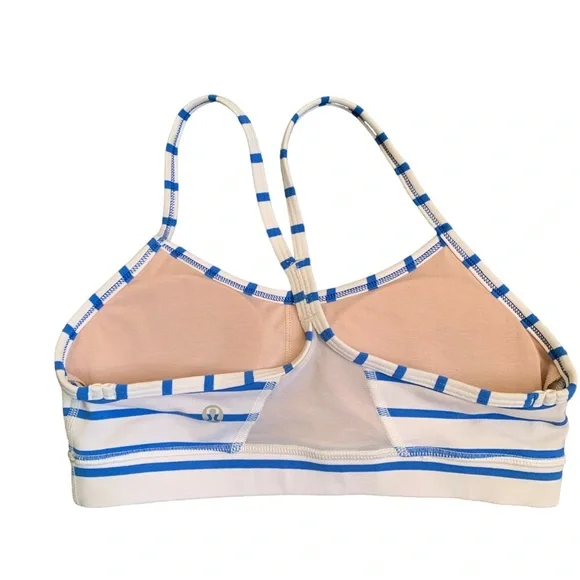 LULULEMON Blue & White Stripe Flow Y Bra size 4 - Picture 7 of 11